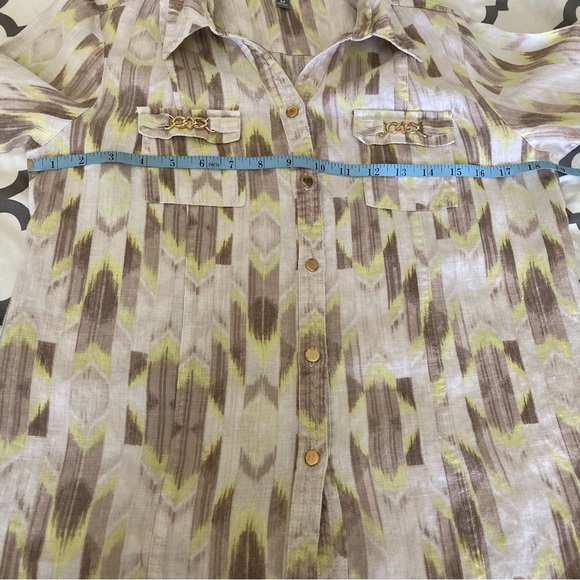 J M Collection Petite Linen Blouse Size 6P - Picture 9 of 12